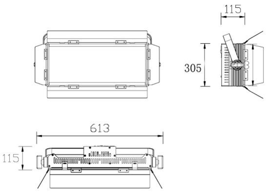 200W 3200k 5600k panneau de ciel à LED bicolore