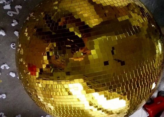 L'étape d'or de disco de boule de miroir de 120CM allume la boule tournante