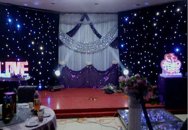 Décor ignifuge d'étape de fond d'événements de rideau en tissu d'étoile du velours LED