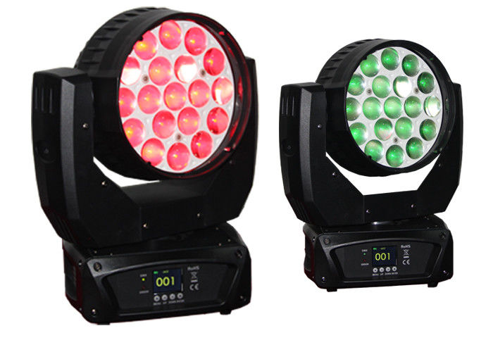 540°Pan 270°Tilt 19pcs 12W RGBW 4in1 LED Lumière de tête mobile Zoom Laver Lumière de tête mobile