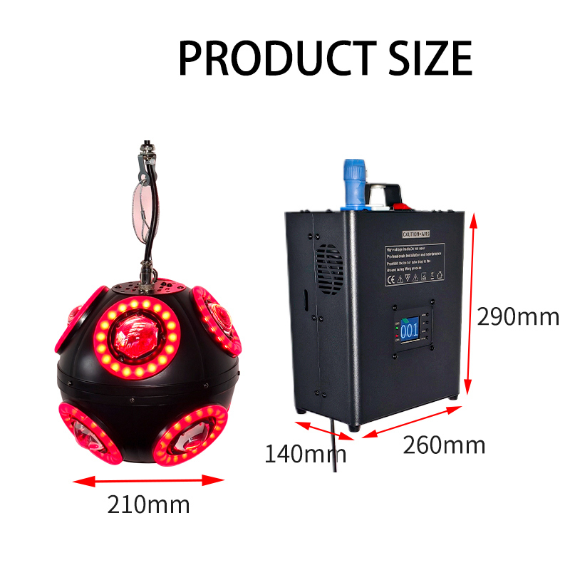 3m DMX Winch RGB boule ouverte LED boule cinétique