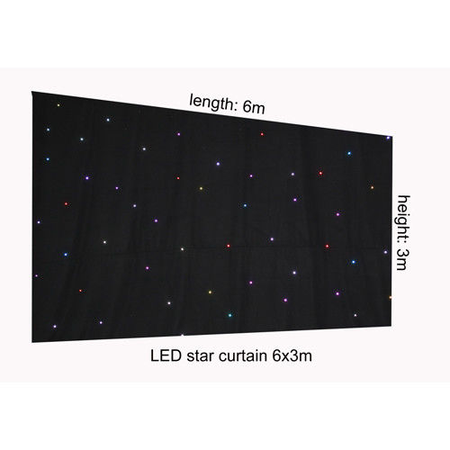 Tissu en gros de rideau en étoile de LED allumant le RVB pour la décoration d'étape de épouser ou d'événement